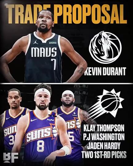 和歐文濃眉組三巨？美媒：獨(dú)行俠可用克萊+PJ+哈迪+倆首輪去換KD